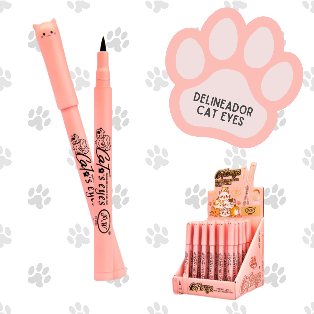 Delinador Cat Eye Negro Punta Plumón P&W