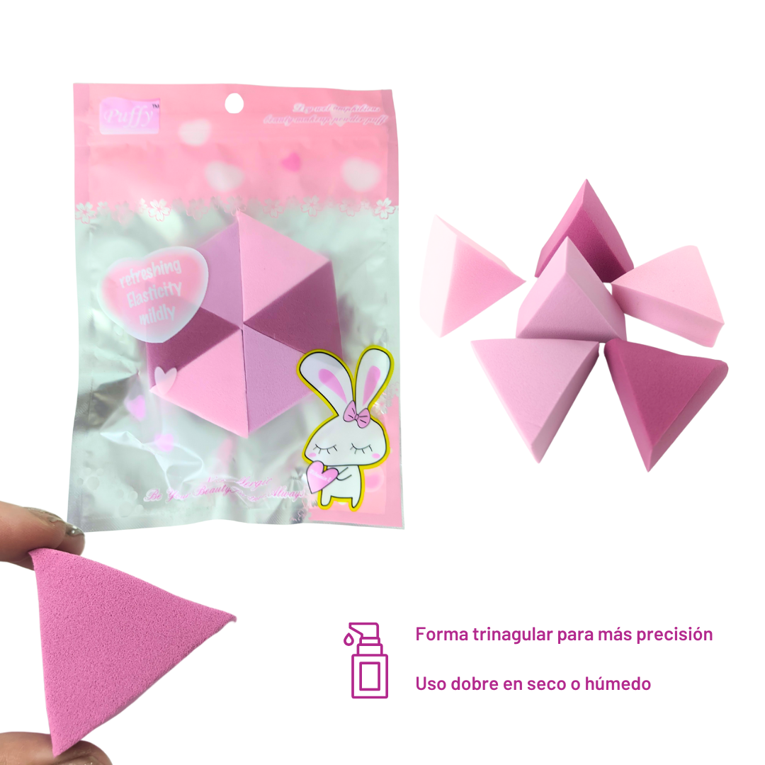 Set de 6 Esponjas Triangulares – Aplicación Profesional