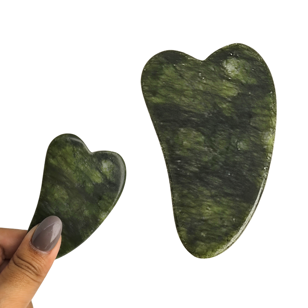 Gua Sha de Jade Verde para Masaje Facial - Z'OREYA