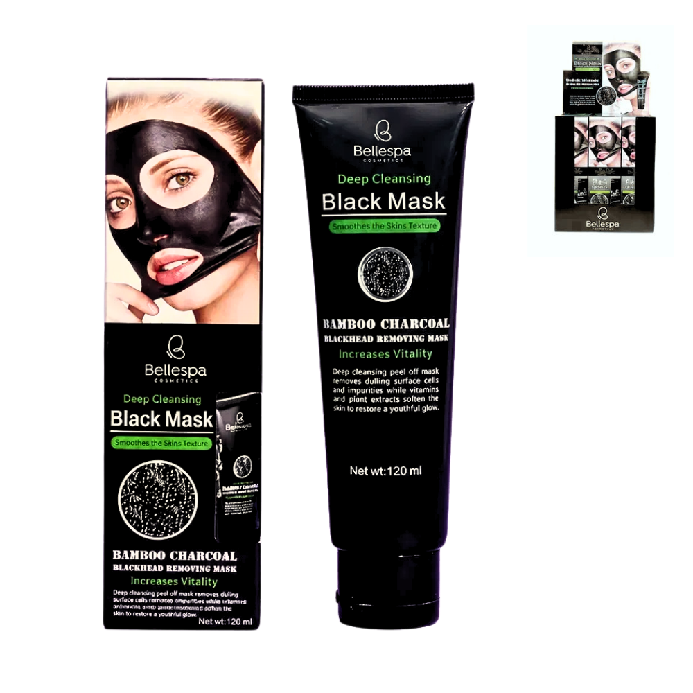 Mascarilla Negra Peel-Off de Carbón de Bambú - Bellespa Cosmetics (120ml)
