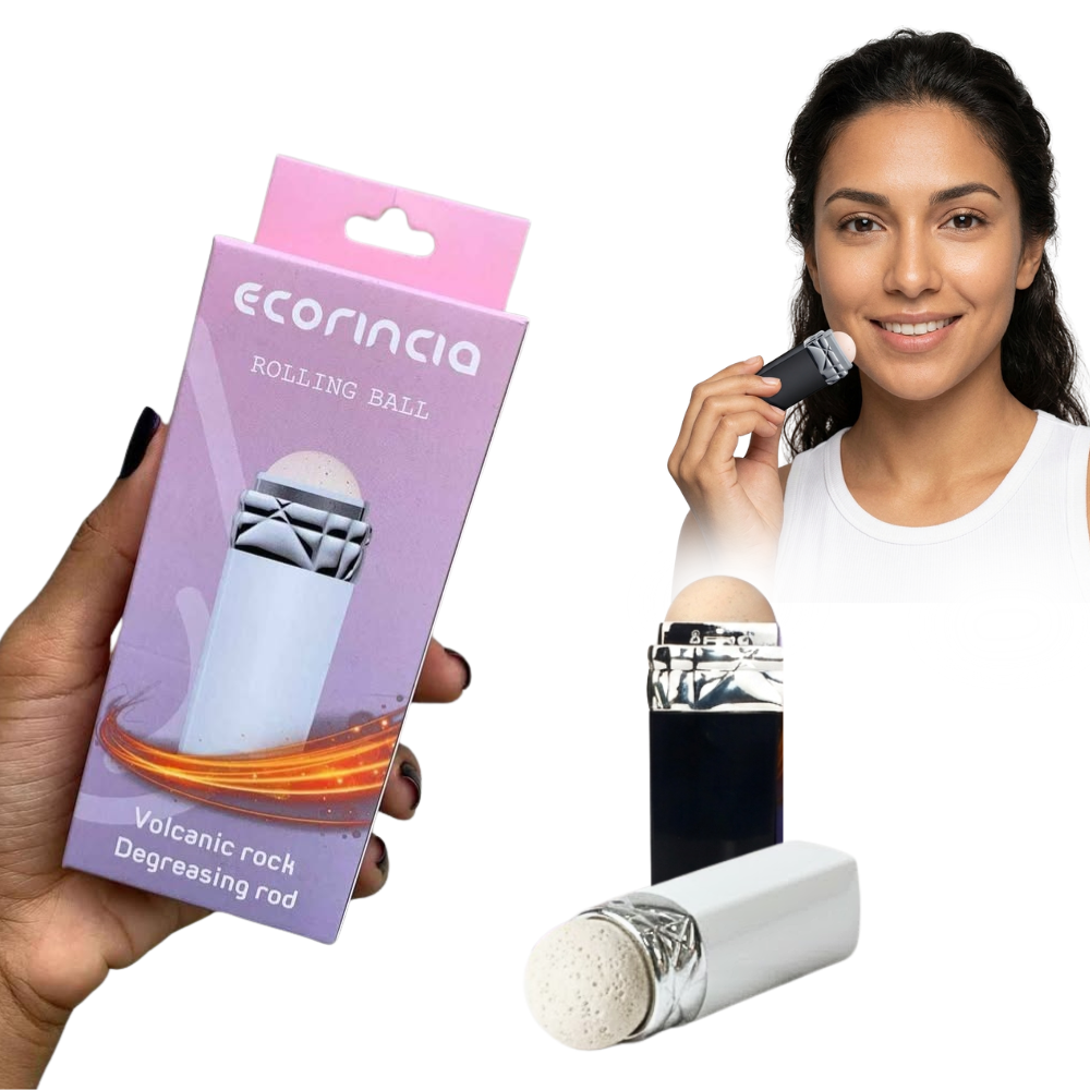 Rodillo Facial de Piedra Volcánica Absorbe Grasa - Mattifying Roller