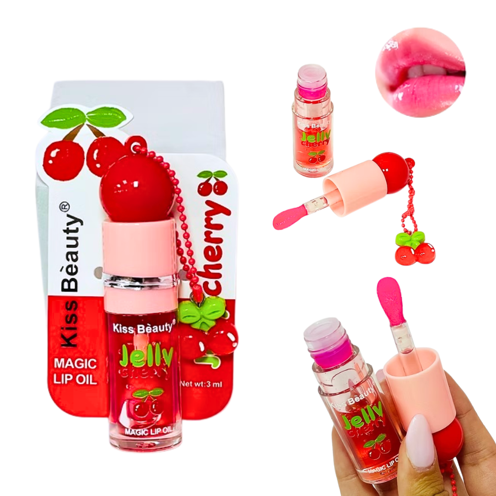 Magic Lip Oil Jelly Cherry - Kiss Beauty (Gloss con Color Reaccional al pH)