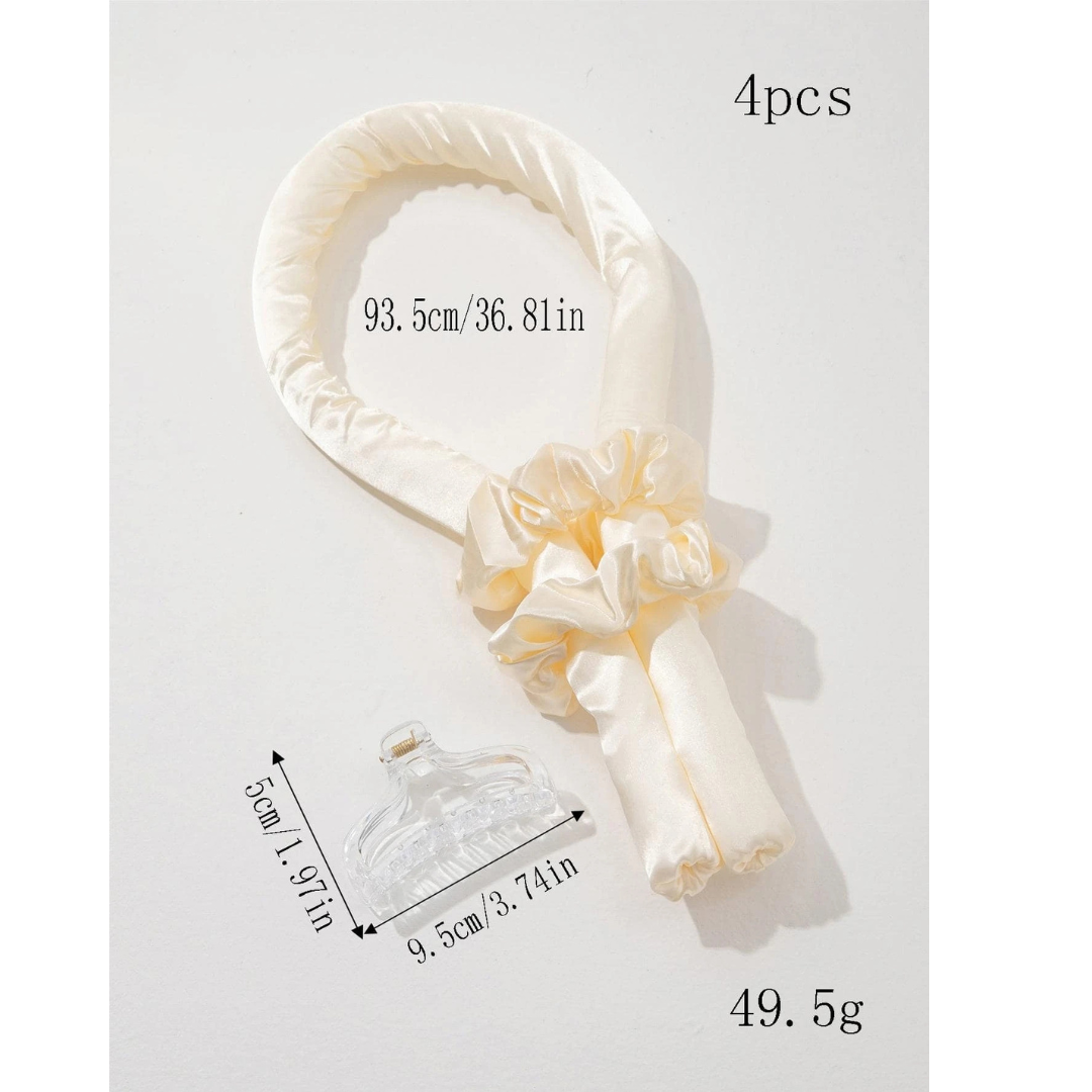 Kit de Rizador de Cabello sin Calor - Heatless Curls con Scrunchies y Pinza