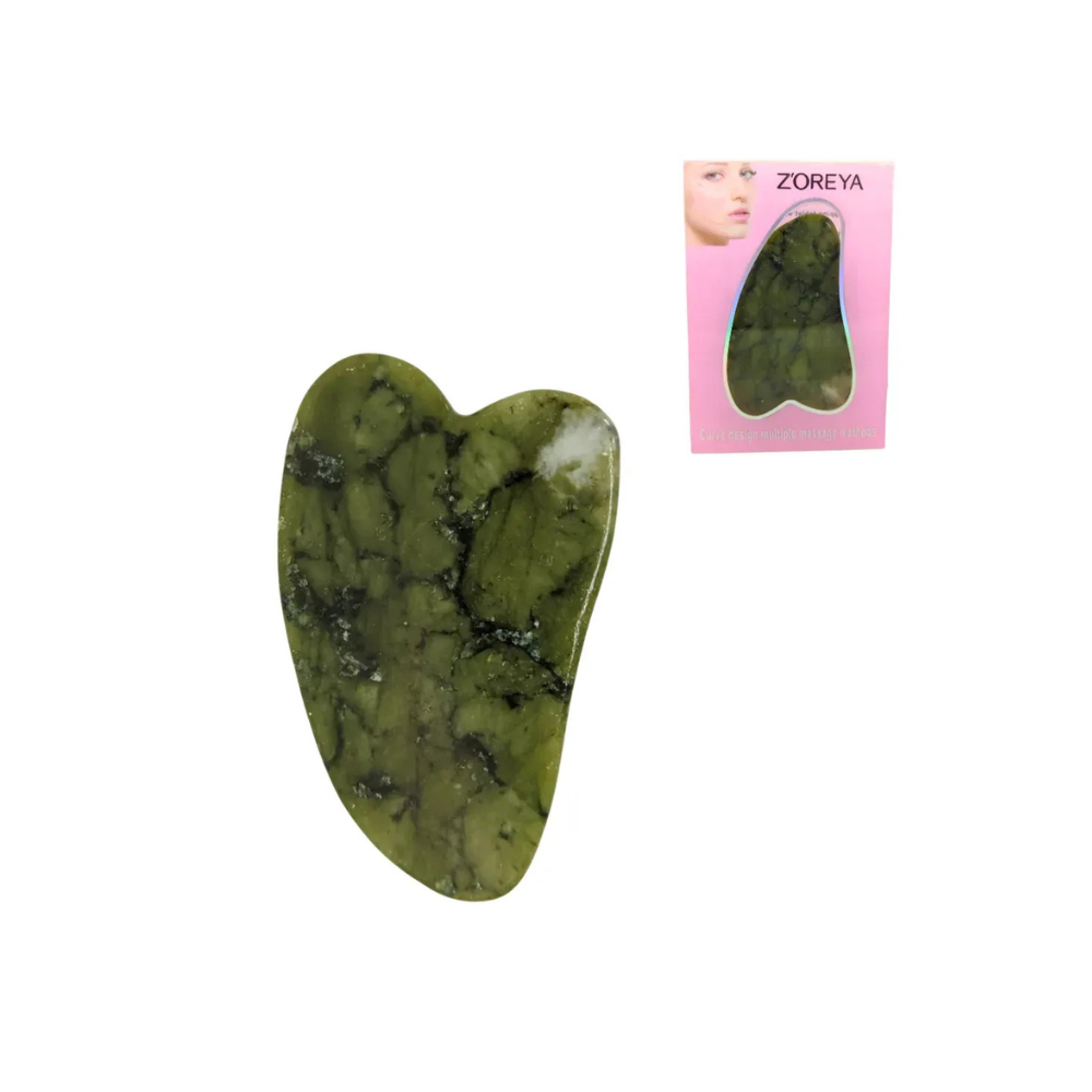 Gua Sha de Jade Verde para Masaje Facial - Z'OREYA