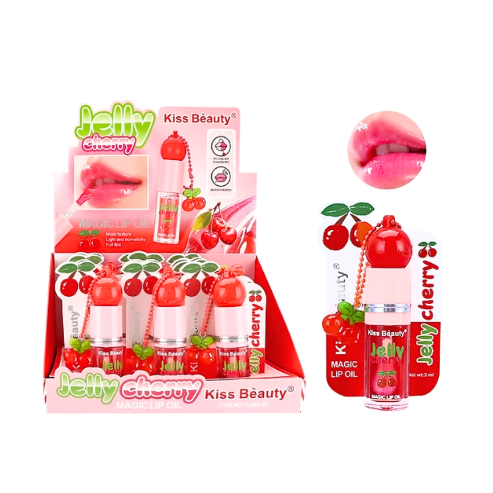Magic Lip Oil Jelly Cherry - Kiss Beauty (Gloss con Color Reaccional al pH)