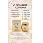Crema Facial Hidratante Efecto Aclarante con Ácido Hialurónico V8