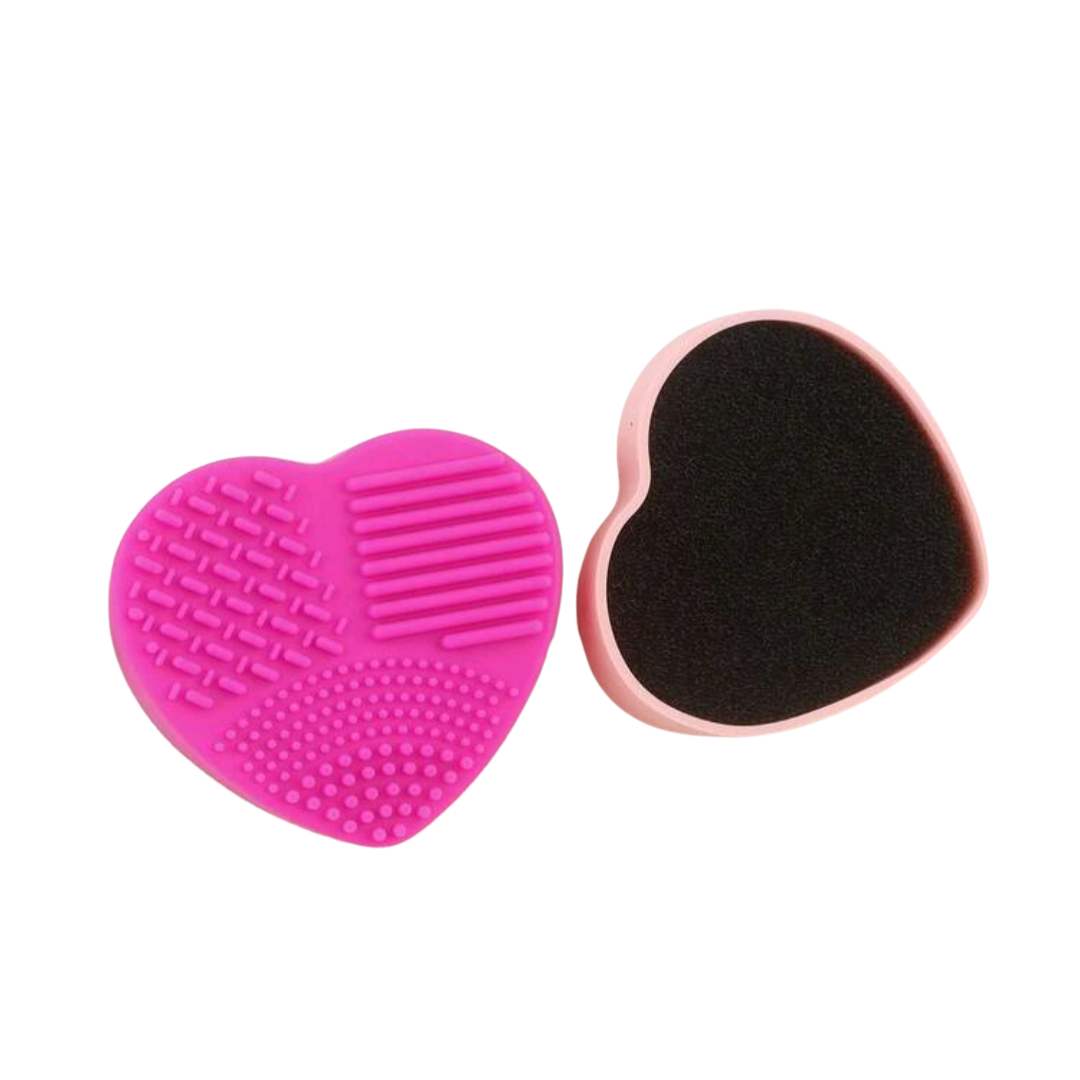 Limpiador de Brochas de Silicona en Seco y Húmedo - Diseño Corazón Dual
