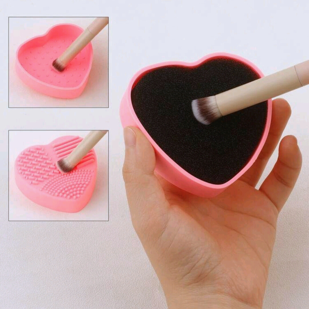 Limpiador de Brochas de Silicona en Seco y Húmedo - Diseño Corazón Dual