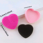 Limpiador de Brochas de Silicona en Seco y Húmedo - Diseño Corazón Dual