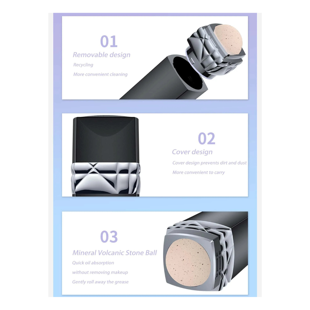 Rodillo Facial de Piedra Volcánica Absorbe Grasa - Mattifying Roller