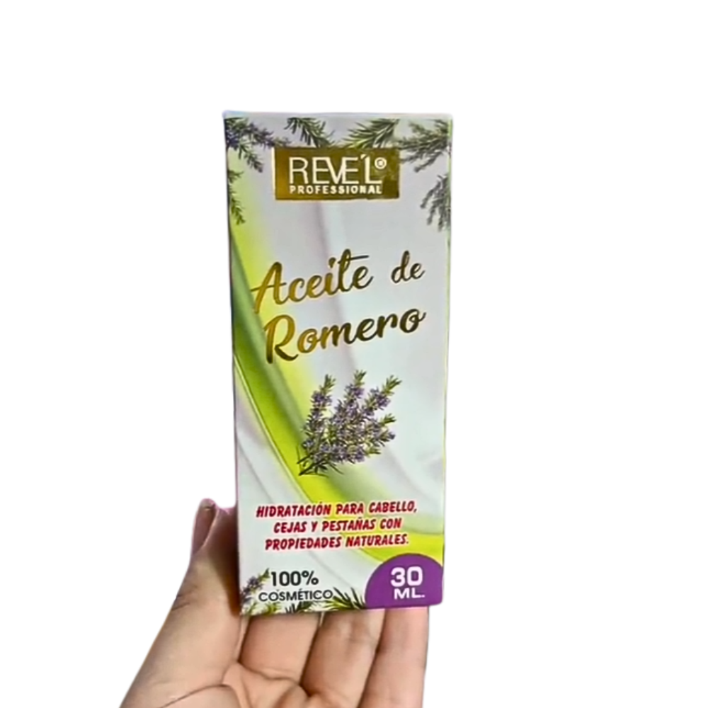 Aceite de Romero Natural para Cabello, Cejas y Pestañas - Revel Professional 30ml