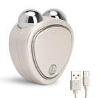 Masajeador Facial de Microcorriente con Carga USB - Blanco Ergonómico