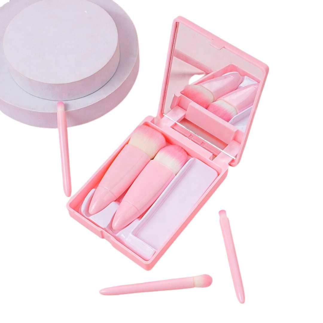 Set de Brochas con Espejo – Edición "Beauty On-The-Go"